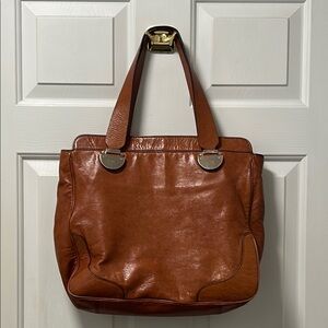 Cole Haan Elegant Brown Leather Tote Bag/Purse